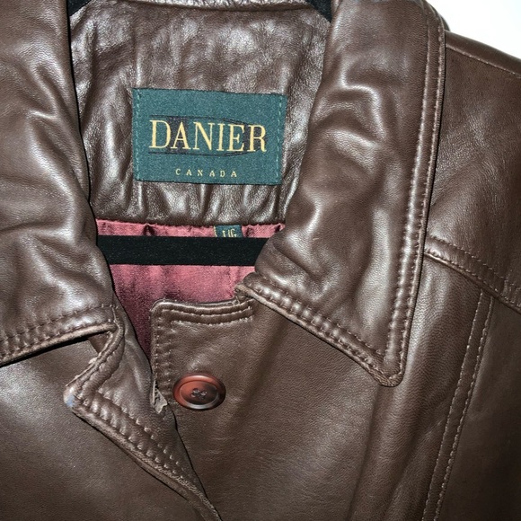 Chocolate Brown Lamb Leather Jacket - Picture 3 of 4